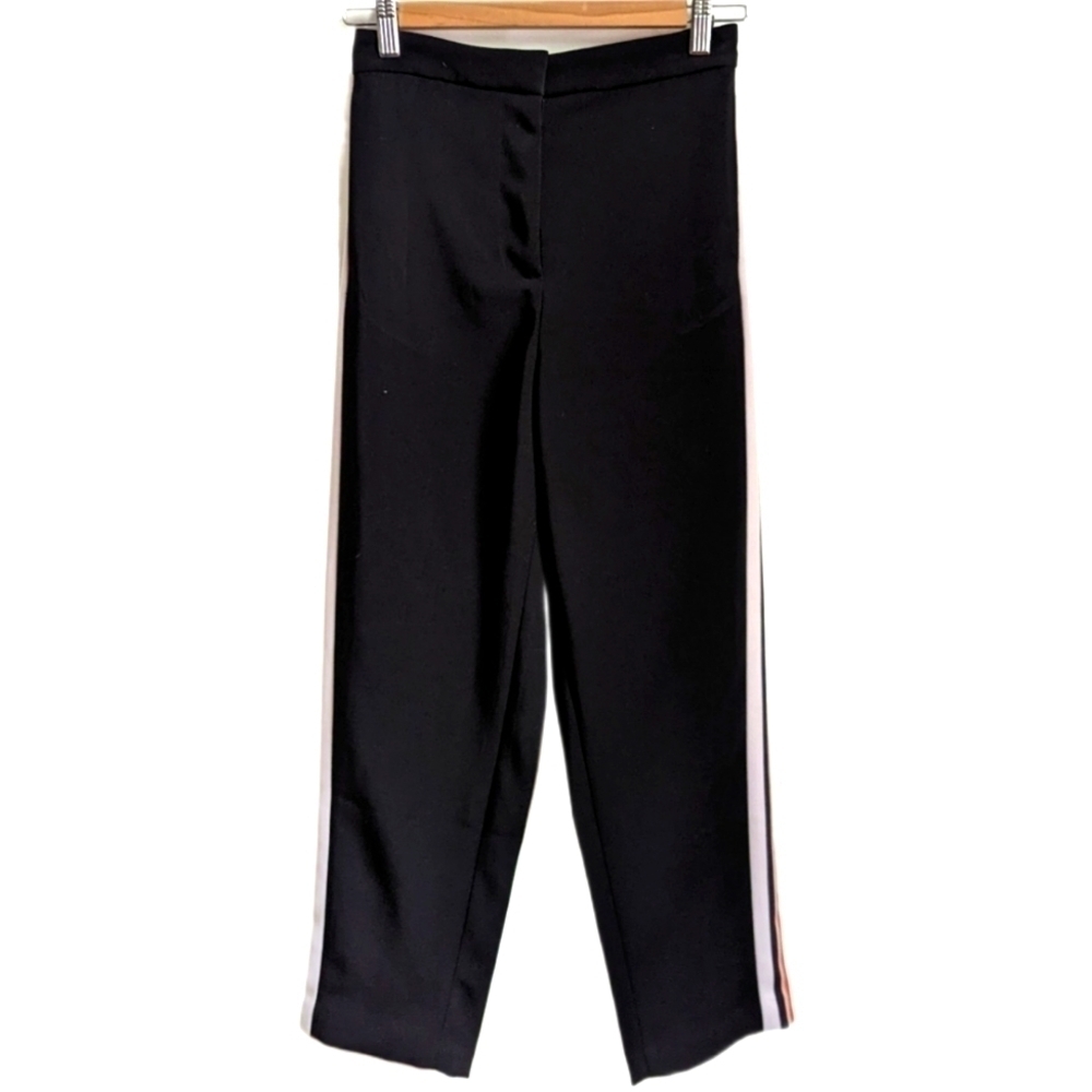 & Other Stories Black & Multicolored Striped Casual Cotton Pants Size Small